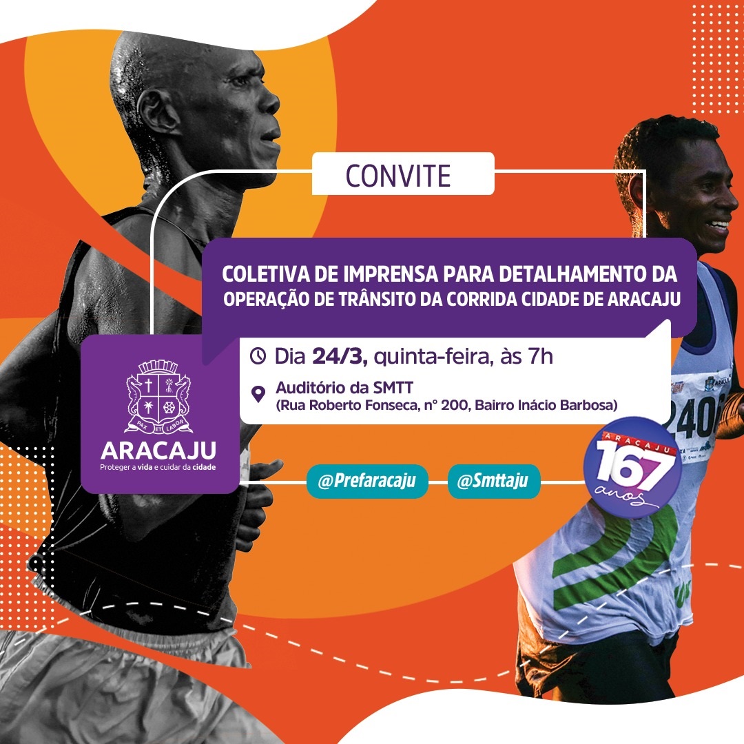 COLETIVA DE IMPRENSA: detalhes sobre operação de trânsito da Corrida Cidade de Aracaju - SMTT Aracaju